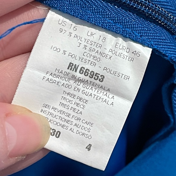 Vintage Leslie Fay Blue Suede-Like Pencil Skirt Sz 16 - Picture 4 of 8